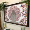 Meditating Buddha With Bodhi Tree Original Handmade Bejewell | Embroidery in Wall Hangings by MagicSimSim