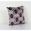 Red Polka Dot Ikat Velvet Pillow - Square Silk Velvet Cushio | Cushion in Pillows by Vintage Pillows Store