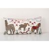 Suzani Animal Garden Long Cushion Cover, Embroidery Tribal H | Pillows by Vintage Pillows Store