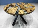 Custom 48" Diameter Round Olive Clear Epoxy Table, Round | Dining Table in Tables by LuxuryEpoxyFurniture. Item composed of wood & synthetic