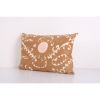 Tan Suzani Lumbar Cushion Cover, Tribal House Decor- Embroid | Pillows by Vintage Pillows Store