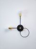 Minimalist Black and Gold Wall Sconce - 2 Bulb Light Fixture | Sconces by Retro Steam Works. Item composed of brass compatible with minimalism and mid century modern style