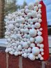 Sphere Wall Sculpture, Bubbles wall sculpture, white and red | Wall Hangings by Natasha Kanevski. Item made of canvas works with minimalism & contemporary style