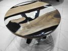 Clear Epoxy Resin Round Coffee Table | Resin Dining Table | Tables by LuxuryEpoxyFurniture. Item made of wood & synthetic
