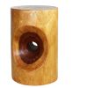 Haussmann® Wood Peephole Table Stool 13 in D x 20 in | Chairs by Haussmann®