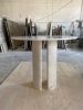 Handmade Carrara Marble Dining Table: White Round Table (42" Diameter) | Tables by AEGEAN MARBLE ARTISAN ATELIER