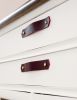 Wine Leather Handle [V'ed End] | Pull in Hardware by Keyaiira | leather + fiber | Artist Studio in Santa Rosa. Item composed of leather