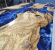 Custom Olive Ocean Epoxy Dining Room Table, River Resin | Dining Table in Tables by LuxuryEpoxyFurniture. Item composed of wood and synthetic