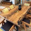 Live Edge Wood Dining Table | Tables by Ironscustomwood. Item composed of walnut and metal