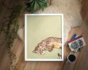 Striped Tabby Cat Giclée Print, Cat Lover Fine Art Paper | Prints by The Ugly Cat Studio