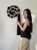 Black Boho Wall Hanging with Tassel, Handmade Modern Fiber Art Wall Decor, Statement Textile Wall Art | Macrame Wall Hanging in Wall Hangings by RavaTapestryArt