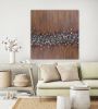 Brown textured wall art original gold canvas art silver | Oil And Acrylic Painting in Paintings by Berez Art. Item composed of canvas compatible with modern style