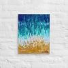 Canvas Print - Good Tidings - Fluid Blue Gold Ocean | Work by Eman's Gallery