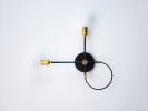 Minimalist Black and Gold Wall Sconce - 2 Bulb Light Fixture | Sconces by Retro Steam Works. Item composed of brass compatible with minimalism and mid century modern style