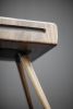 Stool Solid Walnut Board and Walnut Legs | Chairs by Manuel Barrera Habitables. Item composed of oak wood and fabric
