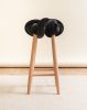 Black Velvet Knot Bar Stool | Chairs by Knots Studio. Item made of wood with fabric