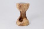 Sculptural Side Table, Stool, Solid Wood, Walnut, Contemporary Design | Tables by Logniture