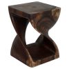 Haussmann® Twist End Table 15 x 15 x 20 in H Mocha Oil | Tables by Haussmann®