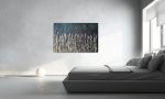 Abstract black silver leaf modern textured painting canvas | Oil And Acrylic Painting in Paintings by Berez Art. Item made of canvas works with modern style