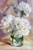 White peony art painting original, Flowers oil painting | Oil And Acrylic Painting in Paintings by Natart. Item made of canvas & synthetic compatible with modern style