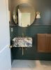 Fluted Calacatta Viola Marble Sink, Rectangular Wall Mount Basin, Carved Natural Stone Vanity | Water Fixtures by AYMARBLEDESIGN LLC