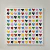 Love Hearts 36" x 36" | Mixed Media in Paintings by Emeline Tate. Item made of canvas with synthetic