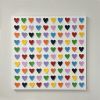 Love Hearts 36" x 36" | Mixed Media in Paintings by Emeline Tate. Item made of canvas with synthetic
