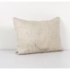 Handmade Organic Wool White Lumbar Pillow Cover, Ethnic Chai | Cushion in Pillows by Vintage Pillows Store