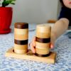 Table salt and pepper shaker – ash/cherry/walnut (Price taxe | Vessels & Containers by Slice of wood / Tranche de bois