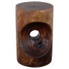 Haussmann® Wood Peephole Table Stool 13 in D x 20 in H Dark | Chairs by Haussmann®