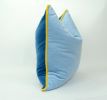 color block velvet pillow // blue velvet cushion // blue | Pillows by velvet + linen