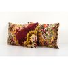 Yellow Lumbar Velvet Pillow Cover, Set Red Ethnic Lumbar | Sham in Linens & Bedding by Vintage Pillows Store. Item composed of wool