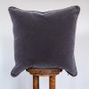 Dark Cloud Mohair with Chocolate Leather Welt 24x24 | Pillows by Vantage Design