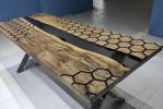 Luxury Furniture | Smoke Epoxy Resin Table | Hexagon Epoxy | Dining Table in Tables by LuxuryEpoxyFurniture. Item made of wood & synthetic