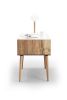 Bedside Table in Solid Walnut / Oak with Marble Top | Tables by Manuel Barrera Habitables. Item made of oak wood & marble