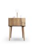 Bedside Table in Solid Walnut / Oak with Marble Top | Tables by Manuel Barrera Habitables. Item made of oak wood & marble
