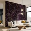 Amethyst Wavy Lines - Abstract Luxury Wallpaper Mural | Wall Treatments by ELLE WALLS
