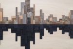 City Reflection, Reclaimed wood Skyline 72"x36" | Wall Sculpture in Wall Hangings by Craig Forget. Item made of wood works with mid century modern & contemporary style