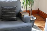 Live Edge Walnut Waterfall Armrest Sofa Table - Extra Long | Side Table in Tables by Hazel Oak Farms. Item made of walnut