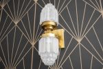 Deco Wall Sconce - Brass Sconce - Model No. 7180 | Sconces by Peared Creation. Item made of brass with glass