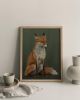Woodland Fox Art Print, Spring Green Nature Wall Art | Prints in Paintings by The Ugly Cat Studio