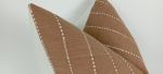 hmong pillow. tan woven cotton pillow. tan striped pillow. | Pillows by Velvet Fringe