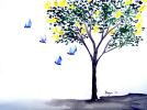 Butterflies | Watercolor Painting in Paintings by Brazen Edwards Artist. Item made of canvas with paper