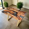 Custom Clear Epoxy Resin Table | Dining Table in Tables by Ironscustomwood. Item made of wood with synthetic