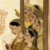 Holi Hindola, Shri Krishna & Radha Rani Playing Holi in Bars | Embroidery in Wall Hangings by MagicSimSim