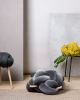(M) Grey Velvet Knot Floor Cushion | Pouf in Pillows by Knots Studio. Item made of fabric