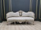 French Style Settee/ Distressed with Gold Leaf accent Finish | Couch in Couches & Sofas by Art De Vie Furniture
