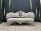 French Style Settee/ Distressed with Gold Leaf accent Finish | Couch in Couches & Sofas by Art De Vie Furniture