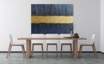 Gold textured wall art gold canvas painting navy blue | Oil And Acrylic Painting in Paintings by Berez Art. Item composed of canvas compatible with modern style