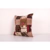 Unique Wool Patchwork Kilim Pillow, Tribal Couch Pillow, Squ | Cushion in Pillows by Vintage Pillows Store